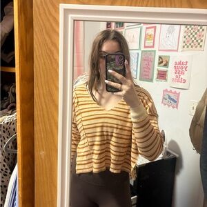 Urban Outfitters Striped V-Neck Sweatshirt